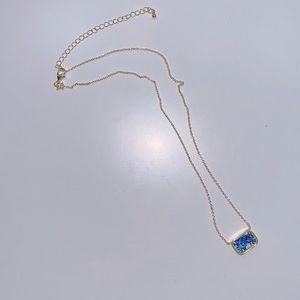 Gold Necklace With Blue Gems